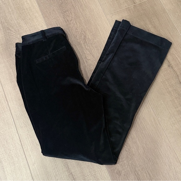 Cinq a Sept Women 0 Dark Jet Black Velvet Straight Pants 26x30” Quiet Luxury Mob - Picture 9 of 11